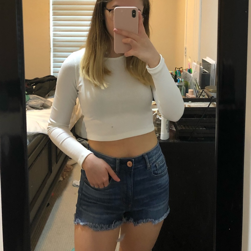 Basic blue denim shorts
